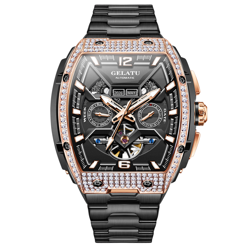 酒桶型潮酷全自动机械表男表